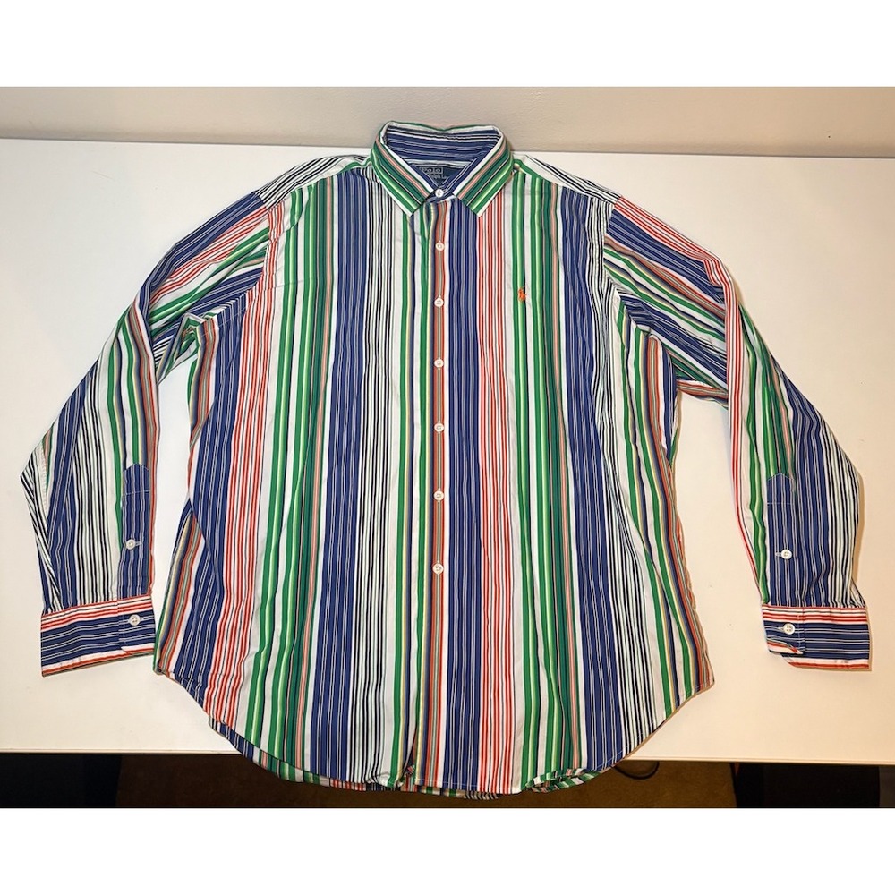 Vintage Polo Ralph Lauren Multicolored Striped Button Down Shirt | XL